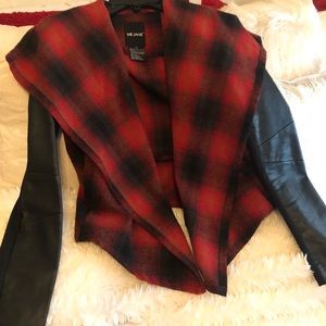 Plaid leather jacket